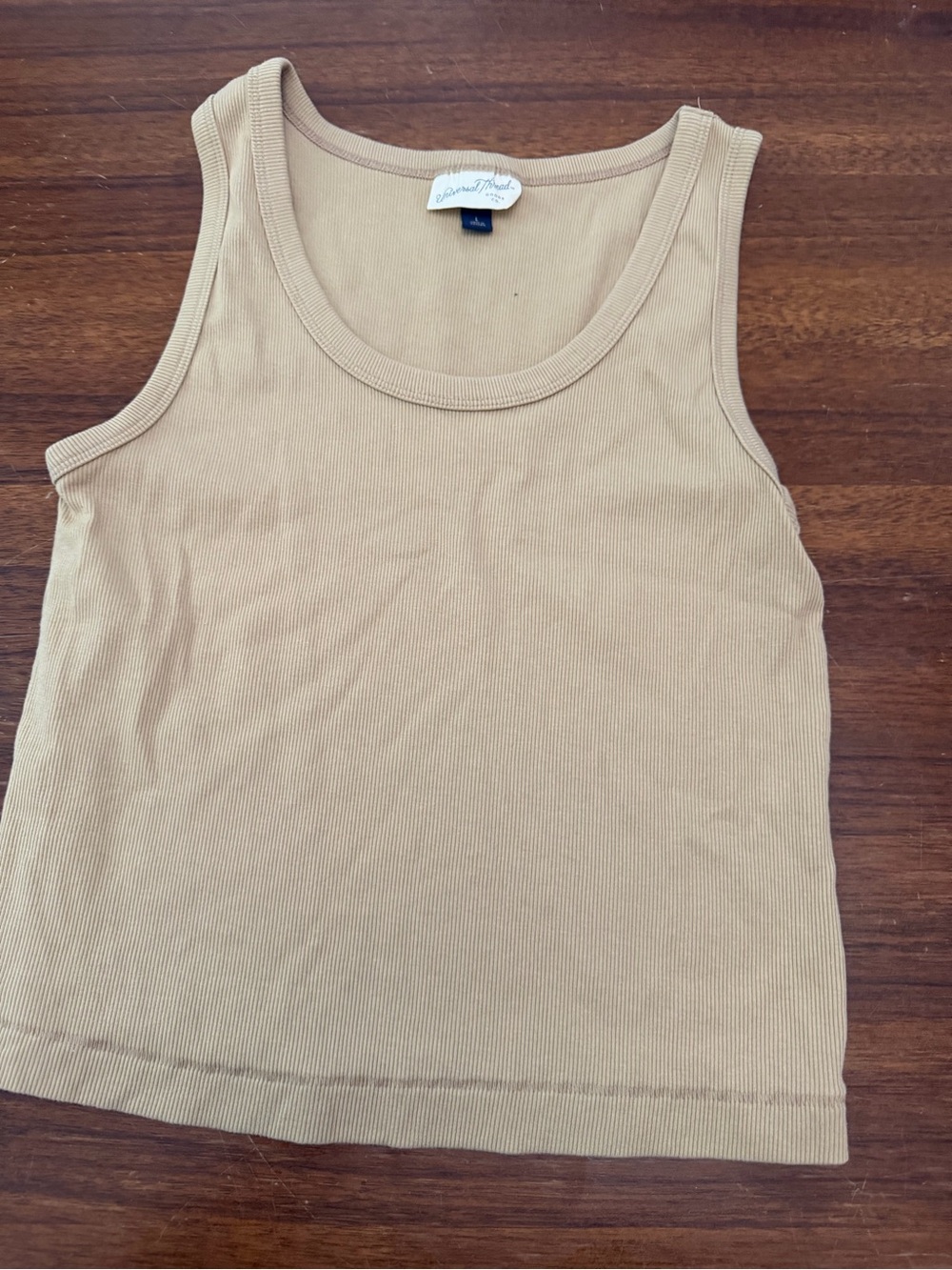 Universal Thread Ribbed Tank Top - Beige
